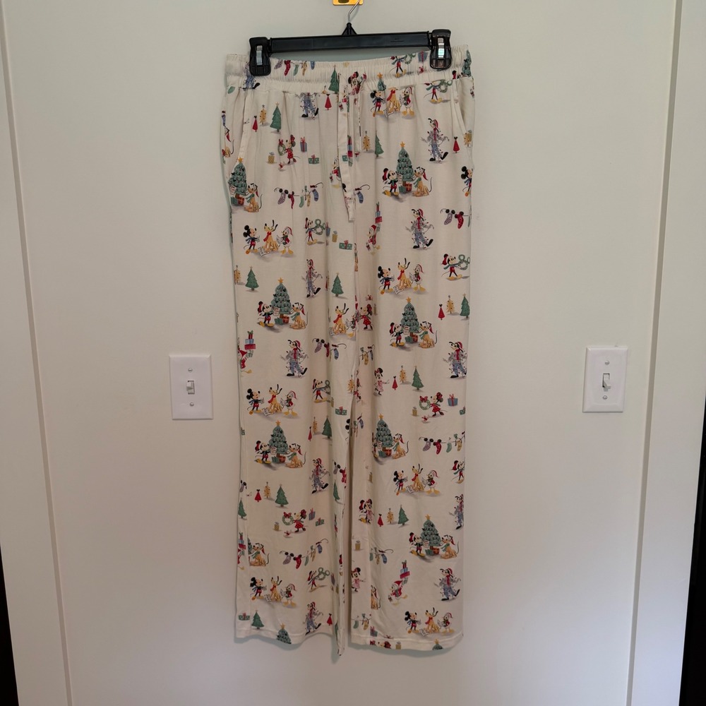 Disney Mickey and Friends Pottery Barn Kids Christmas Pajama Pants Adult Small